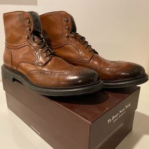 Hobson Leather Wingtip Combat Boots
